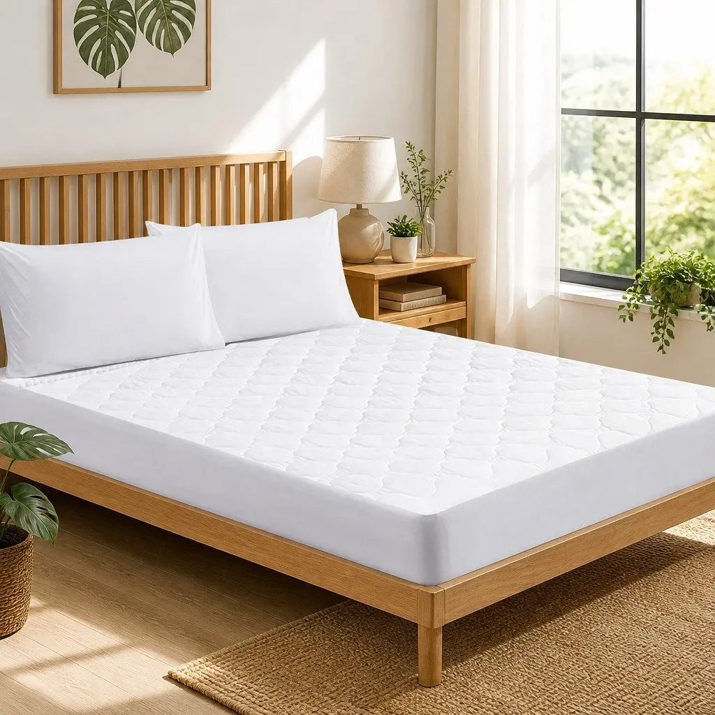 Single Fitted Waterproof Mattress Protector Dust Mite Allergen Prevention