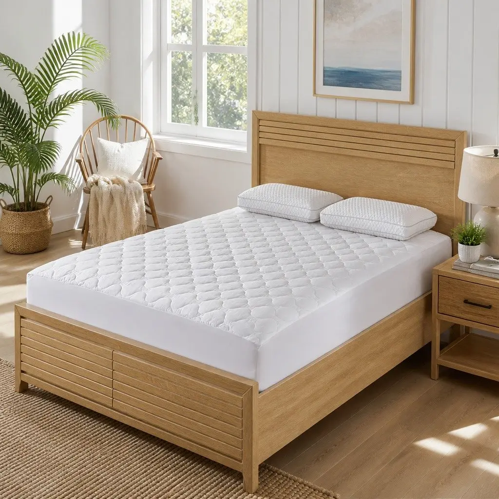 Single Fitted Waterproof Mattress Protector Dust Mite Allergen Prevention