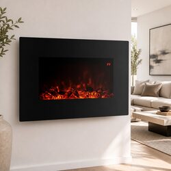 Detailed Specs of 2000W Black Electric Fireplace Heater