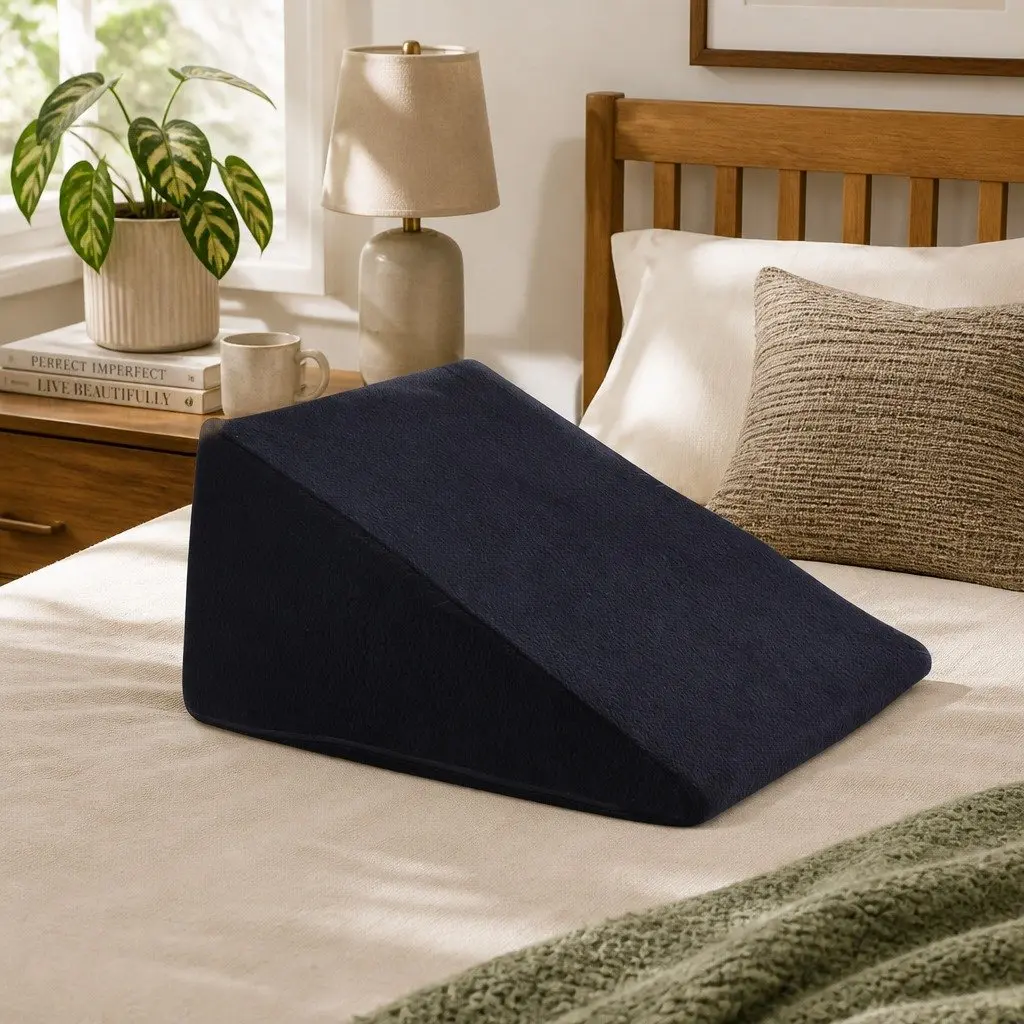 2x Cool Gel Memory Foam Wedge Pillow Set