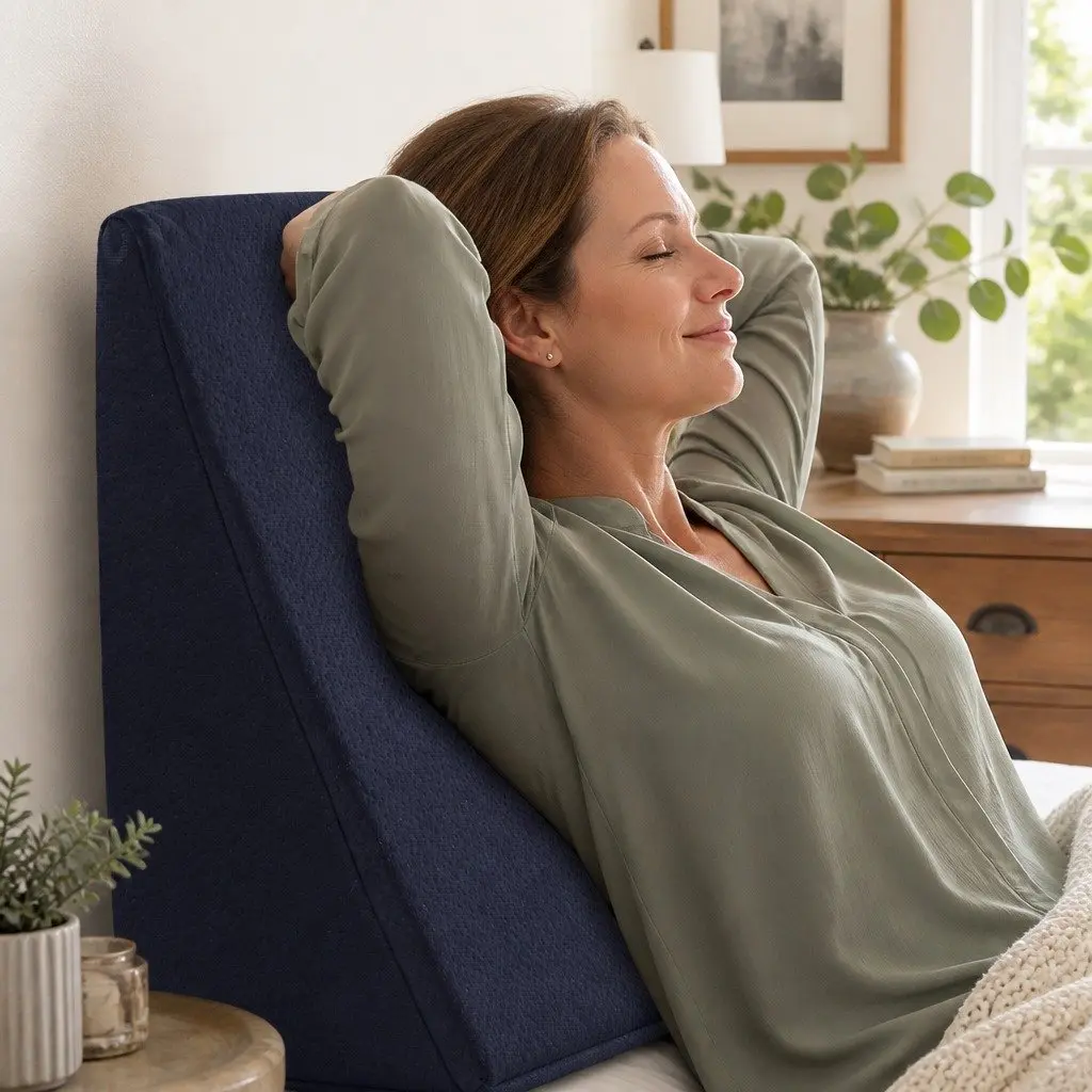 2x Cool Gel Memory Foam Wedge Pillow Set