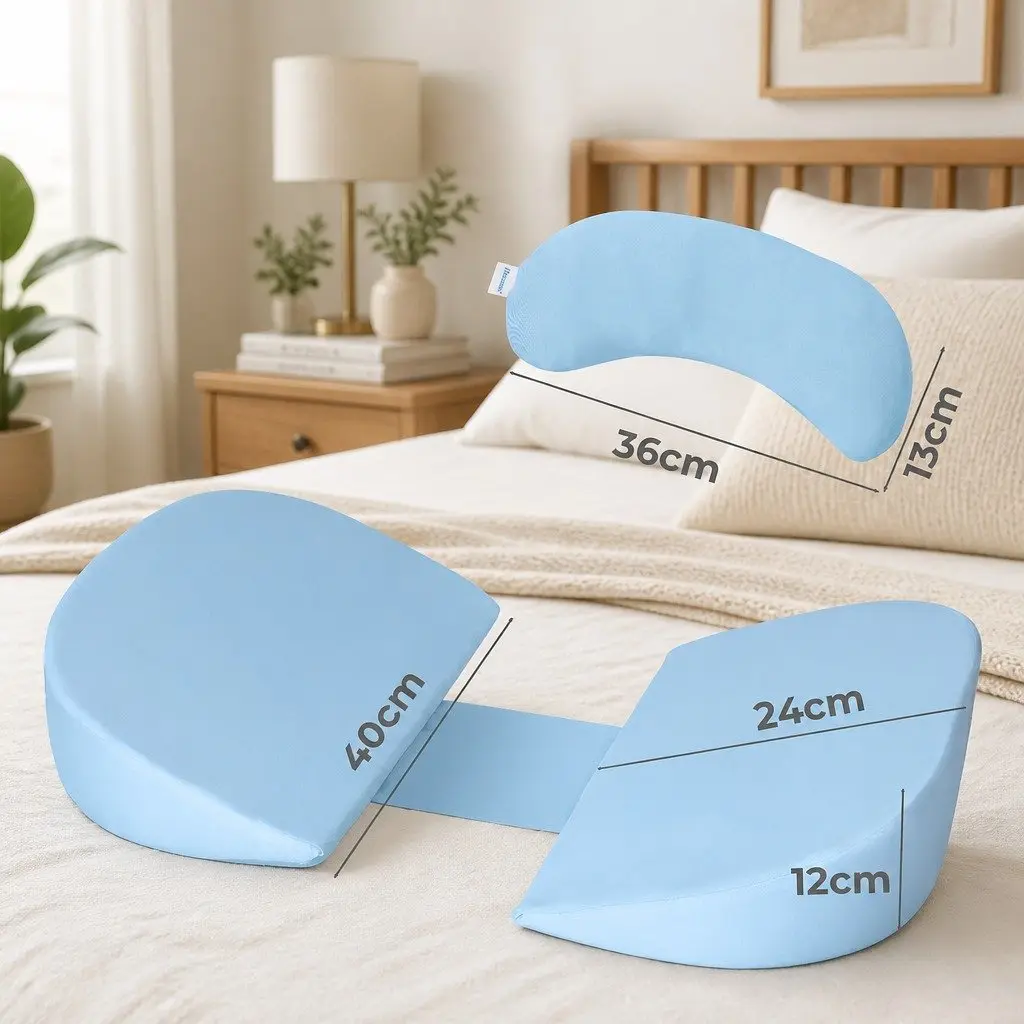 Pregnancy Pillow Full Body Maternity Support Adjustable Belly Blue 40cm x 24cm x 12cm