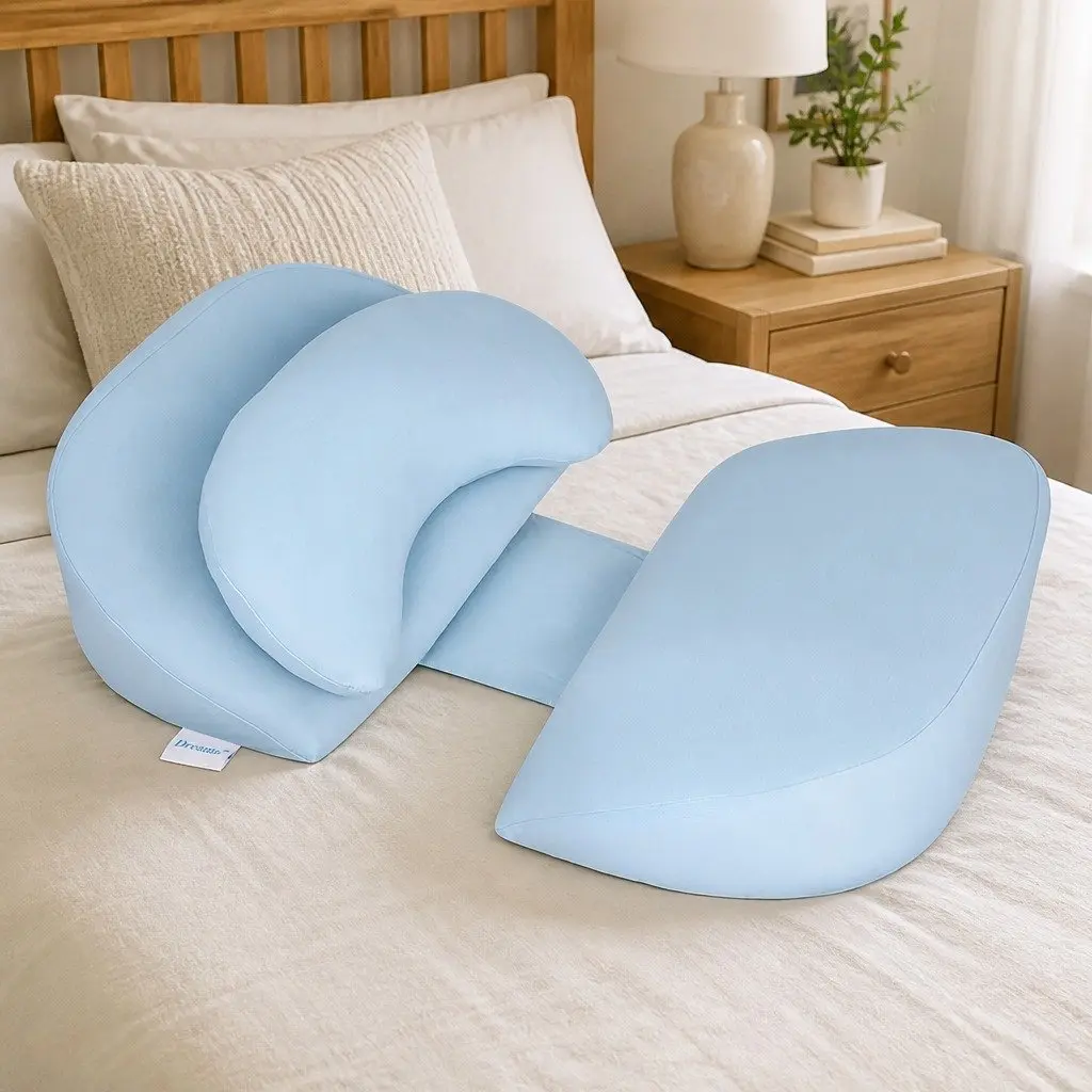 Pregnancy Pillow Full Body Maternity Support Adjustable Belly Blue 40cm x 24cm x 12cm