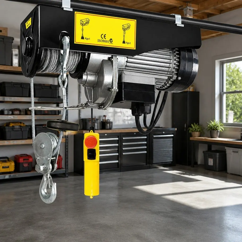 Electric Hoist Winch 500/1000KG 20M Cable Lifting Tool