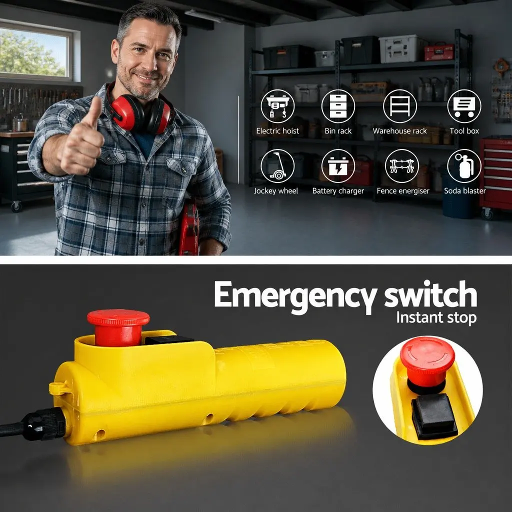 Electric Hoist Winch for Garage Warehouse Workshop 500KG 1000KG 20M Rope Remote Control Chain Lifting Tool