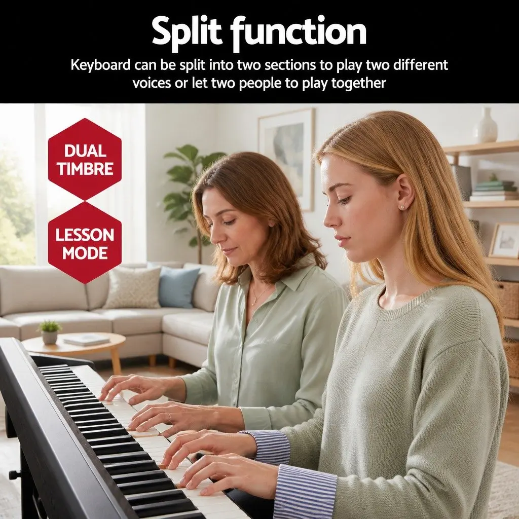88 Key Electronic Piano Keyboard Digital Touch Sensitive with Stand Sustain