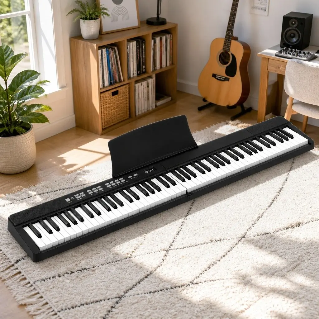 88 Key Electronic Piano Keyboard for Music Use Foldable Digital Size