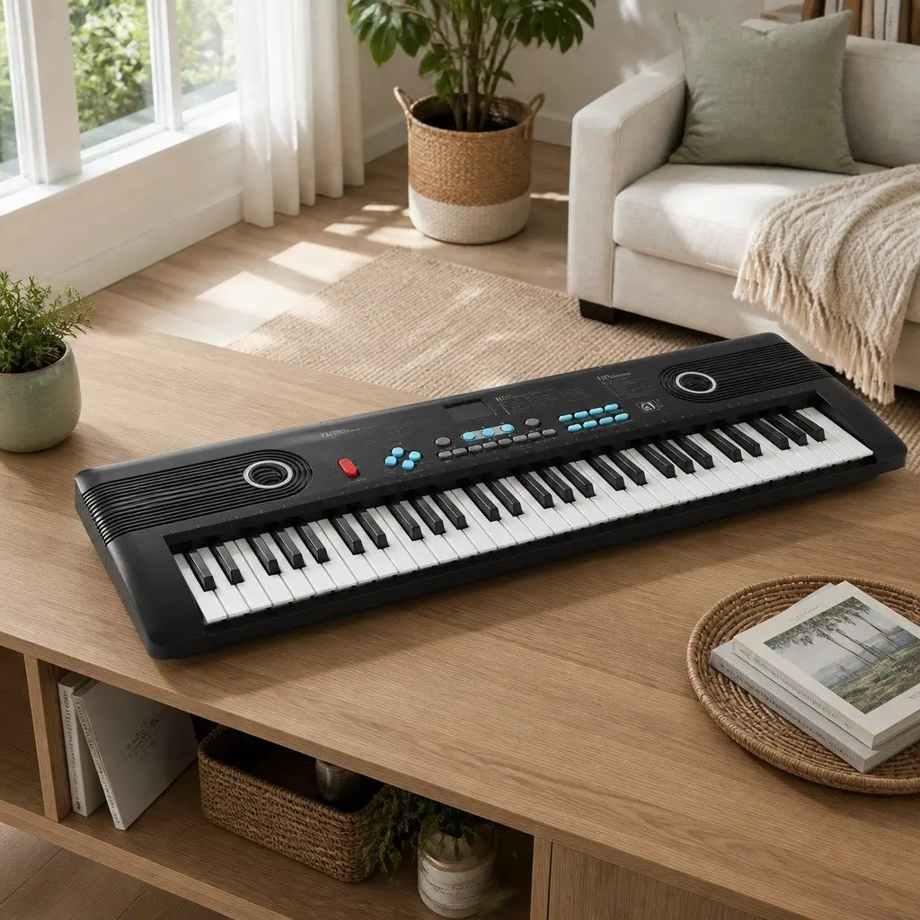 61-Key Digital Piano Keyboard Electric Portable Music Instrument with Microphone