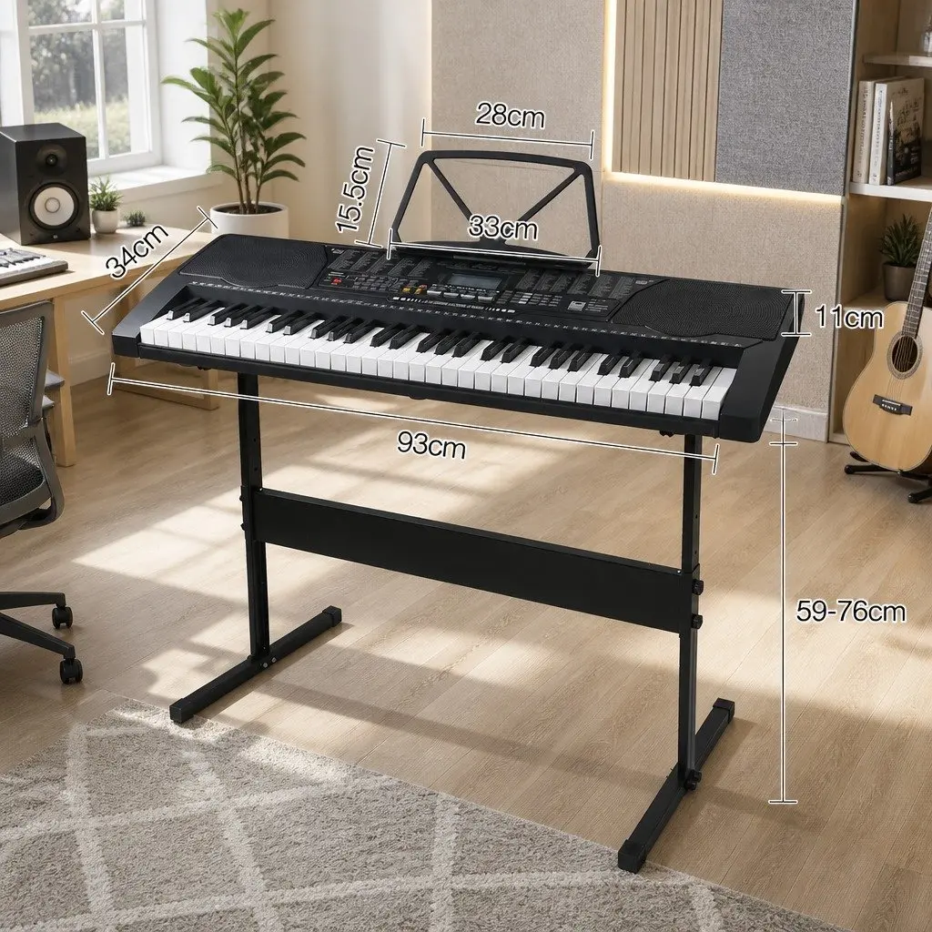 61-Key Electronic Keyboard Piano Digital Musical Instrument for Learning and Performance Black