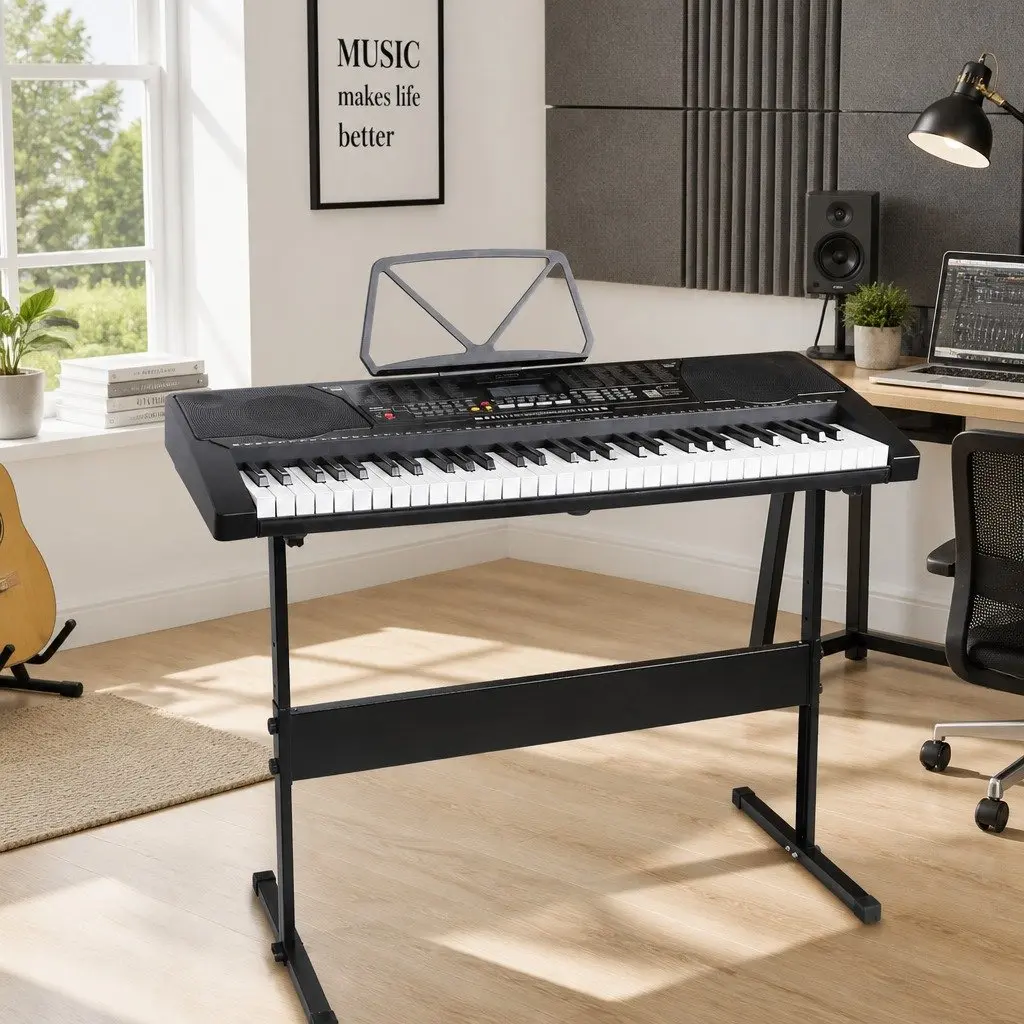 61-Key Electronic Keyboard Piano Digital Musical Instrument for Learning and Performance Black