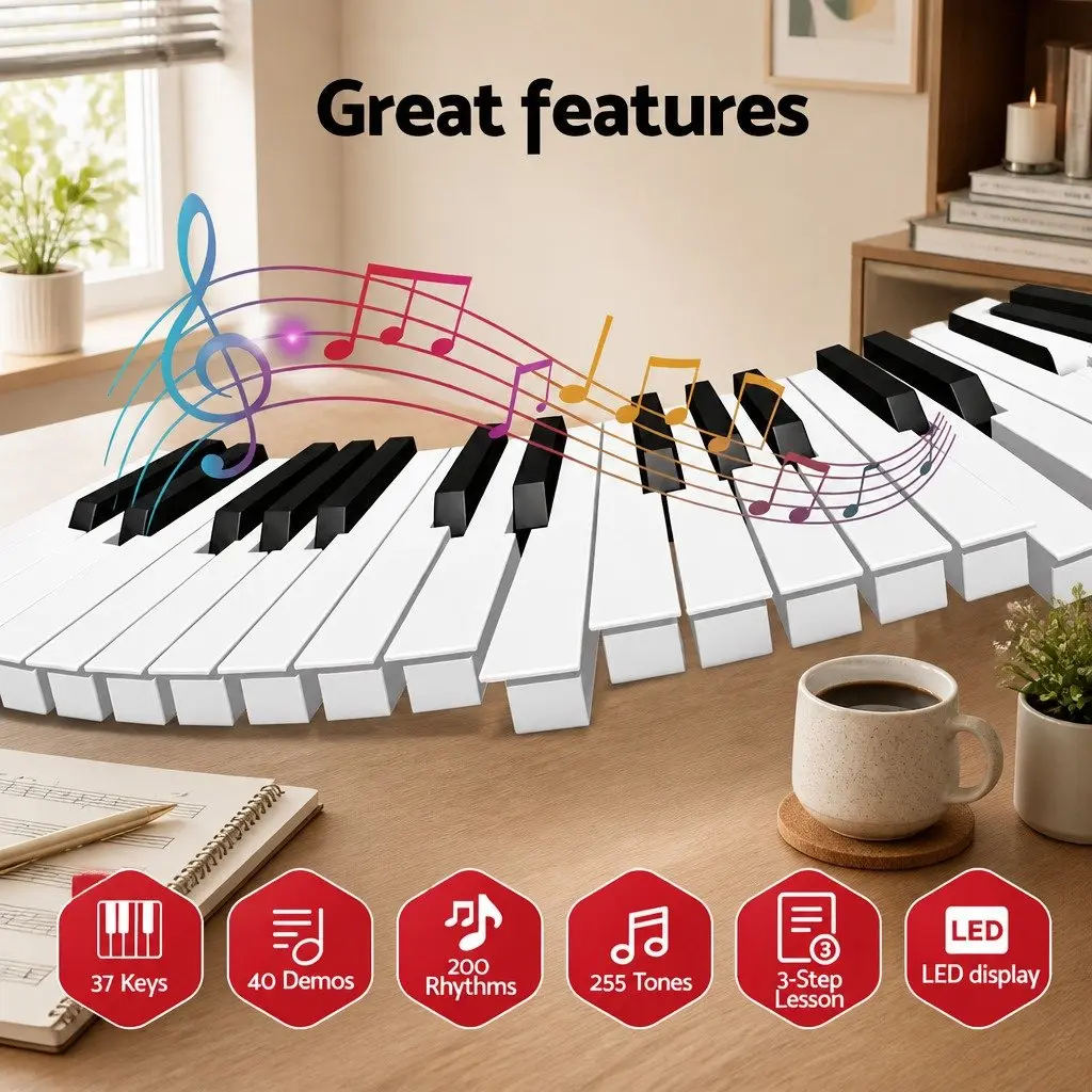 37-Key Digital Piano Keyboard for Beginners Portable Size