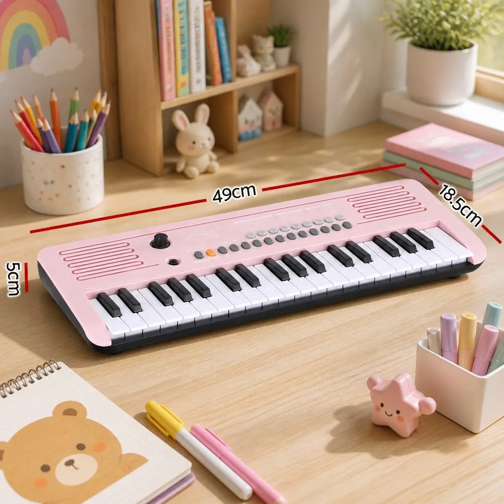 37-Key Digital Piano Keyboard for Kids Beginners Pink