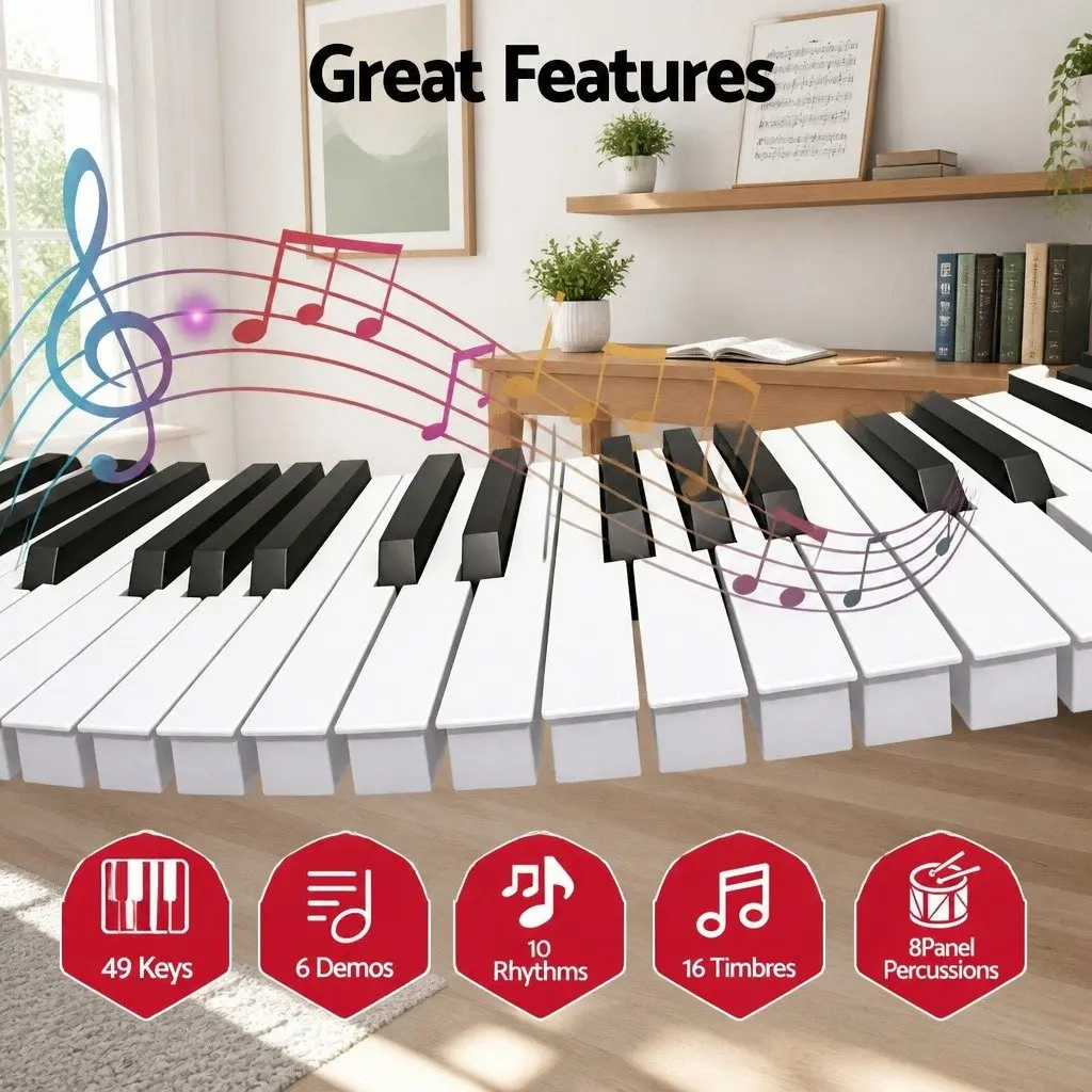 49 Key Electronic Keyboard Portable Digital Piano for Musicians 745 x 262 x 83 mm