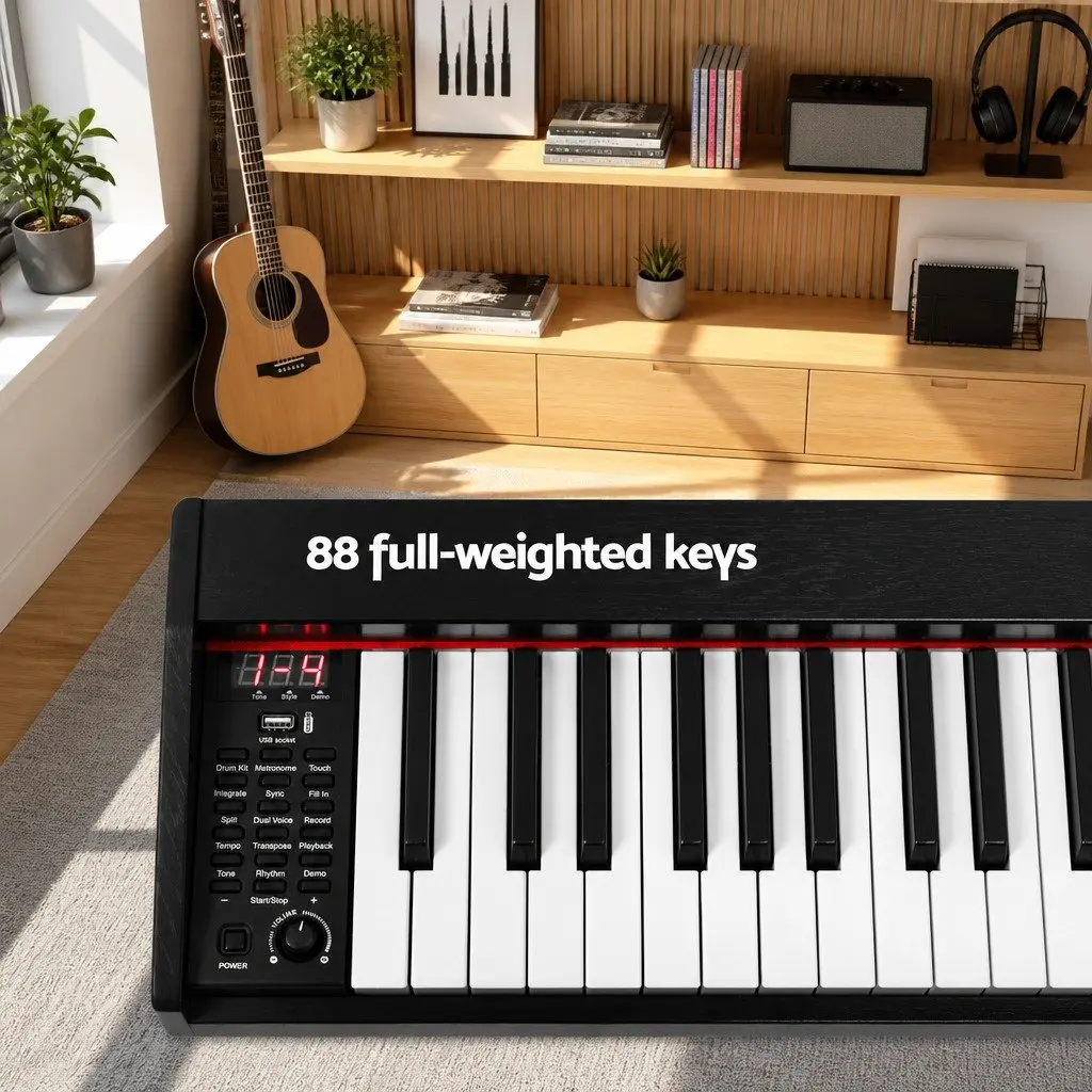 88 Keys Electronic Piano Keyboard Digital Weighted Semi Keys Music Stand Stool