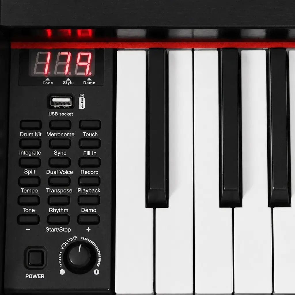 88 Keys Electronic Piano Keyboard Digital Electric Semi-Weighted Black Stand