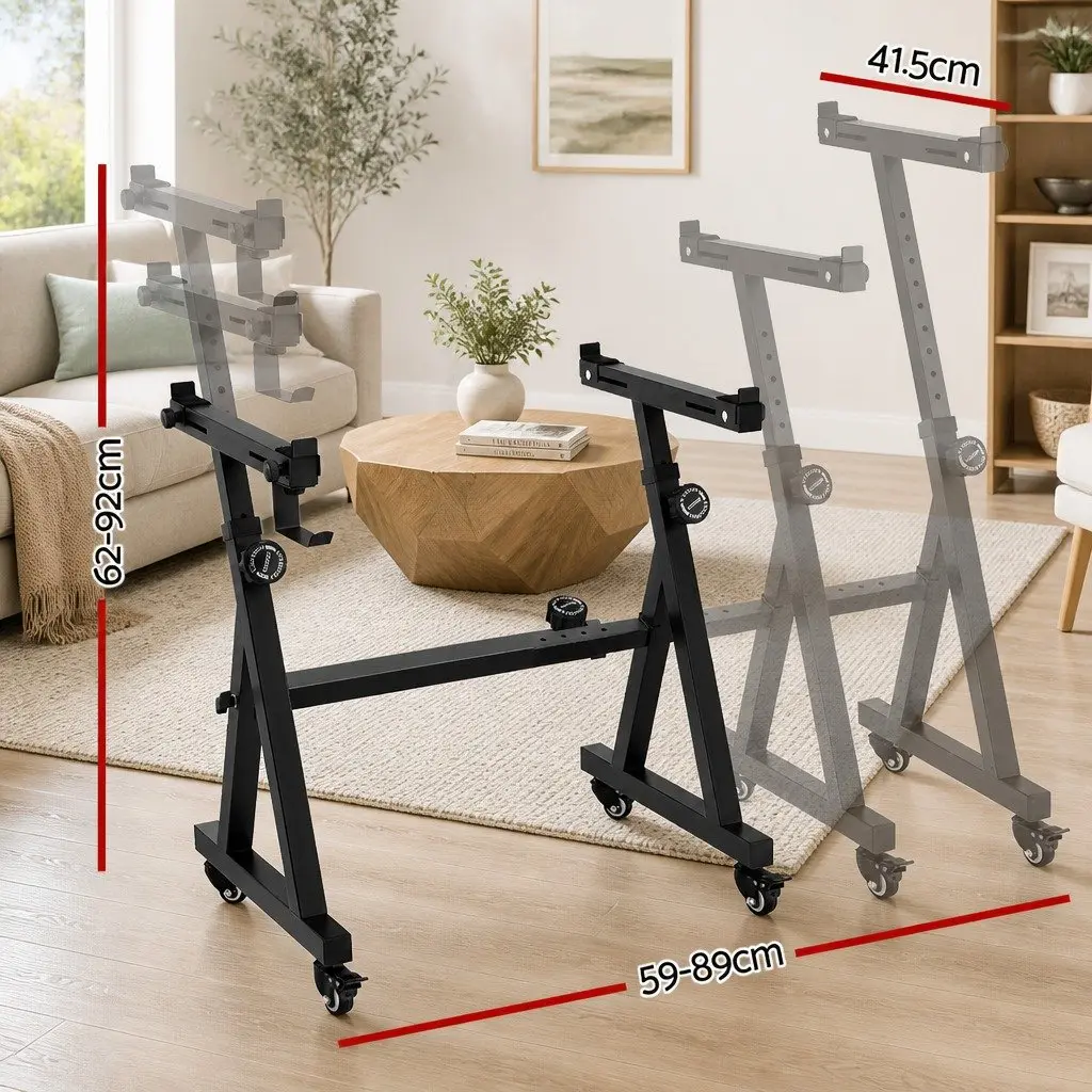 Heavy Duty Adjustable Piano Stand for Digital Pianos and Keyboards Z-Frame Black