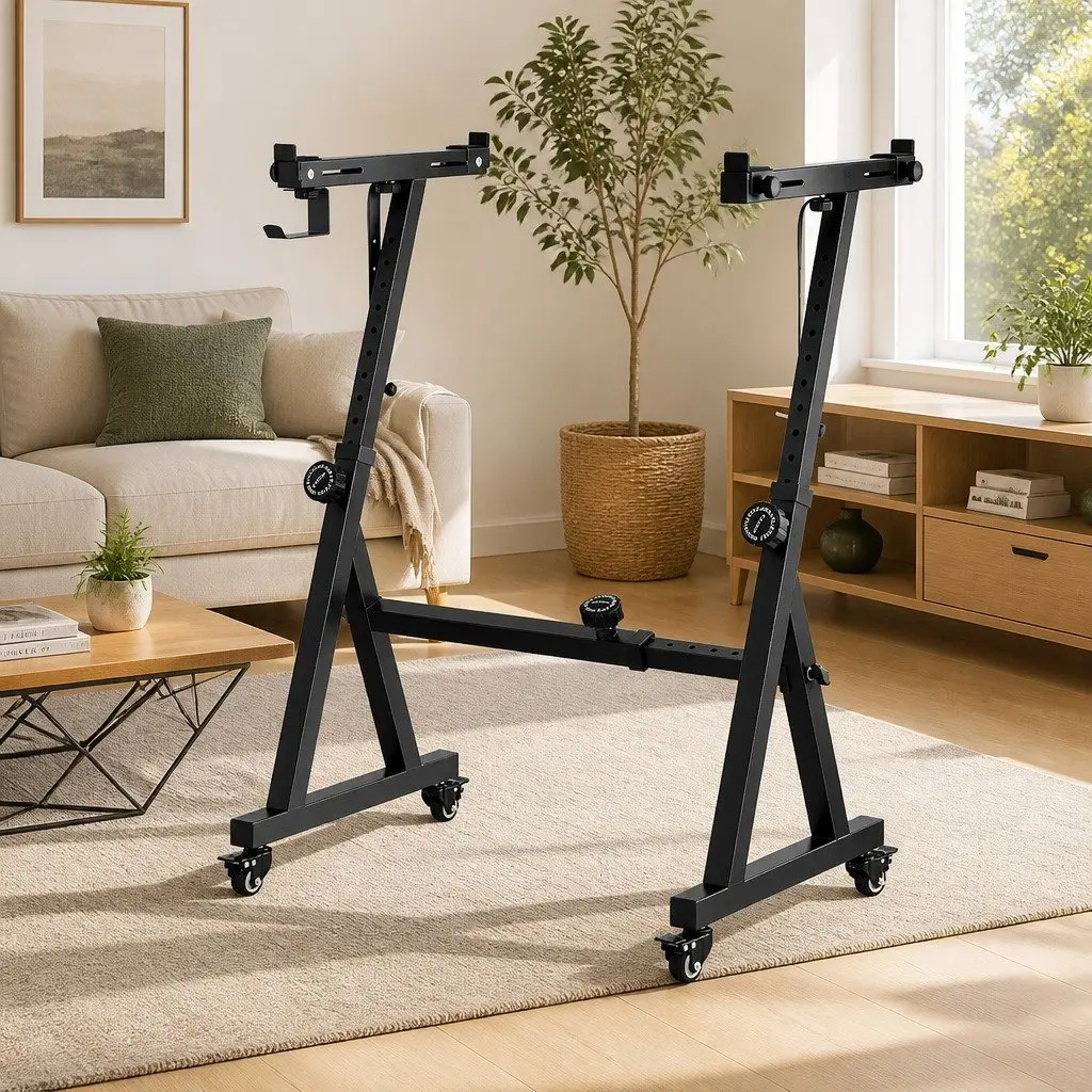 Heavy Duty Adjustable Piano Stand for Digital Pianos and Keyboards Z-Frame Black