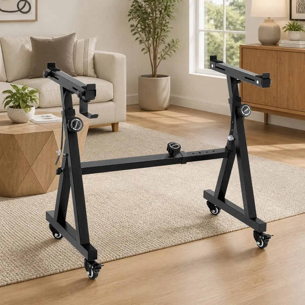 Heavy Duty Adjustable Piano Stand for Digital Pianos and Keyboards Z-Frame Black