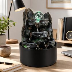 Compact Water Fountain with Adjustable Pump and LED Light