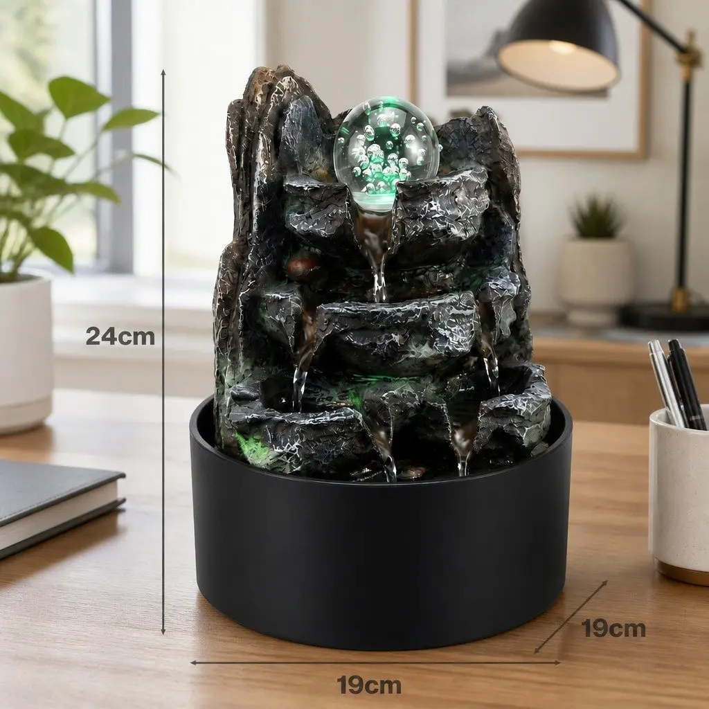 Water Fountain with Adjustable Pump and LED Light