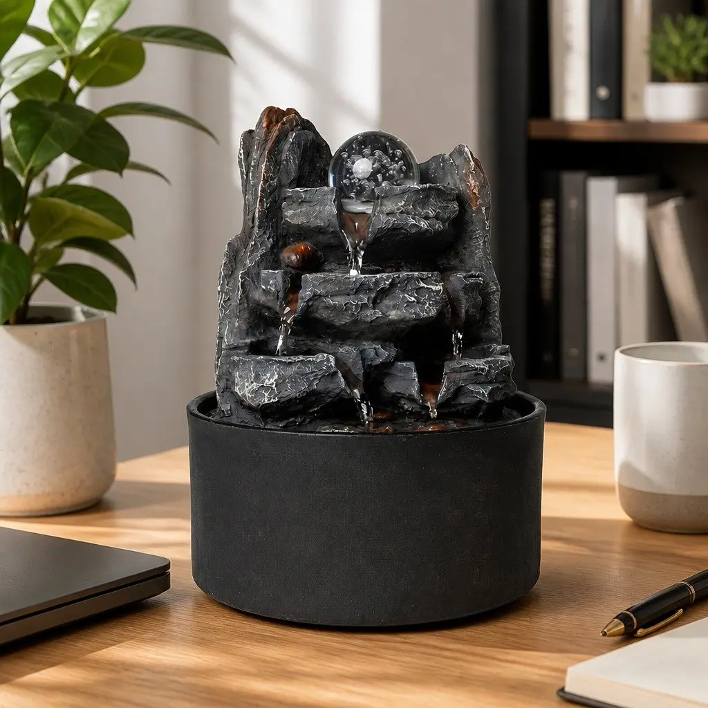 Tabletop Water Fountain Indoor Use 19cm x 19cm x 24cm