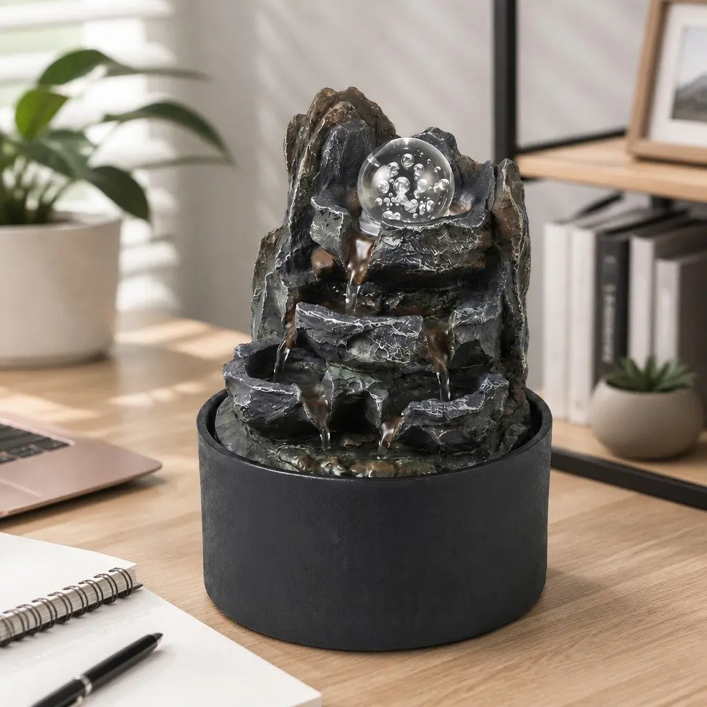 Tabletop Water Fountain Indoor Use 19cm x 19cm x 24cm