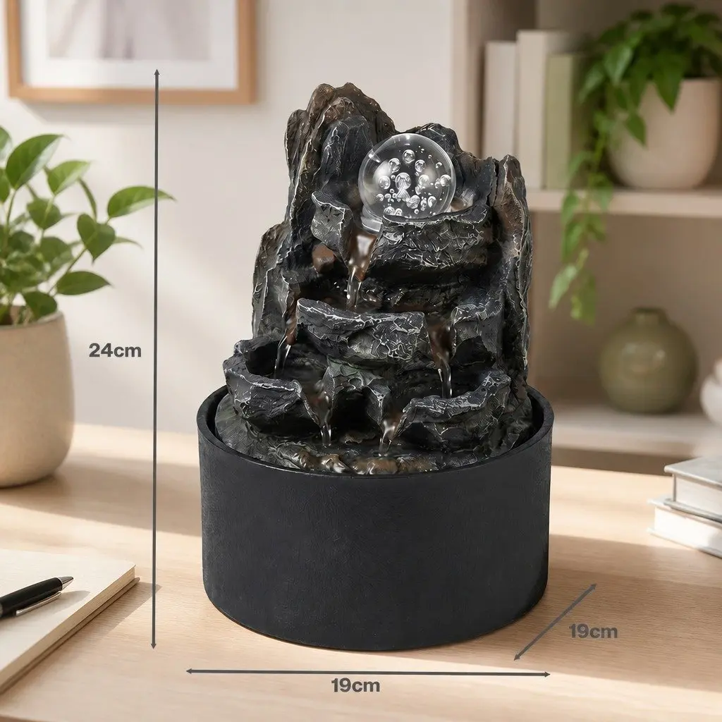 Tabletop Water Fountain Indoor Use 19cm x 19cm x 24cm