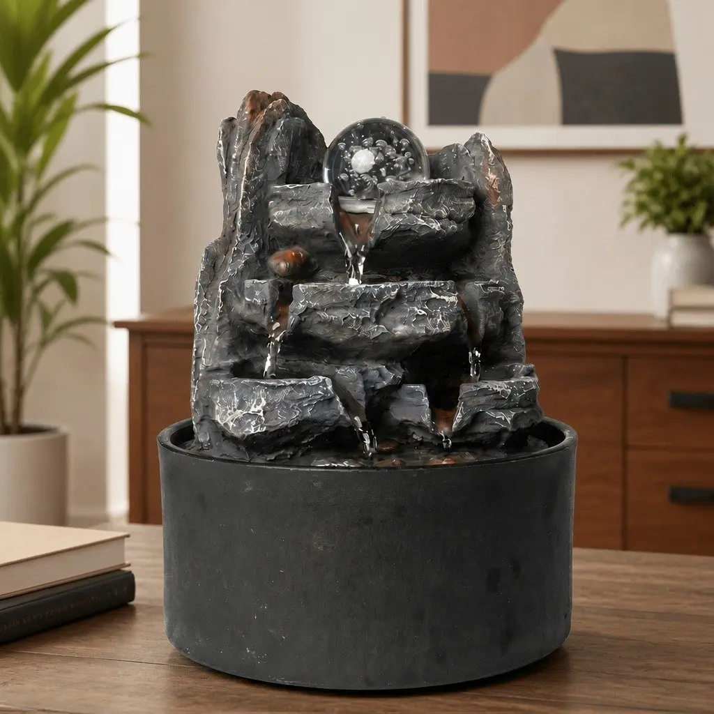 Tabletop Water Fountain Indoor Use 19cm x 19cm x 24cm