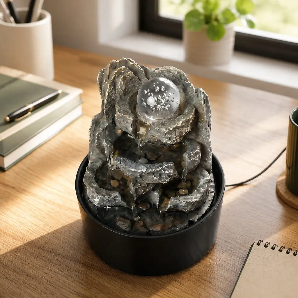 Tabletop Water Fountain Indoor Use 19cm x 19cm x 24cm
