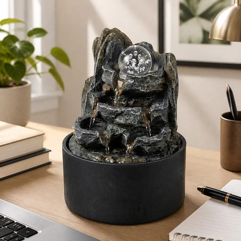 Tabletop Water Fountain Indoor Use 19cm x 19cm x 24cm