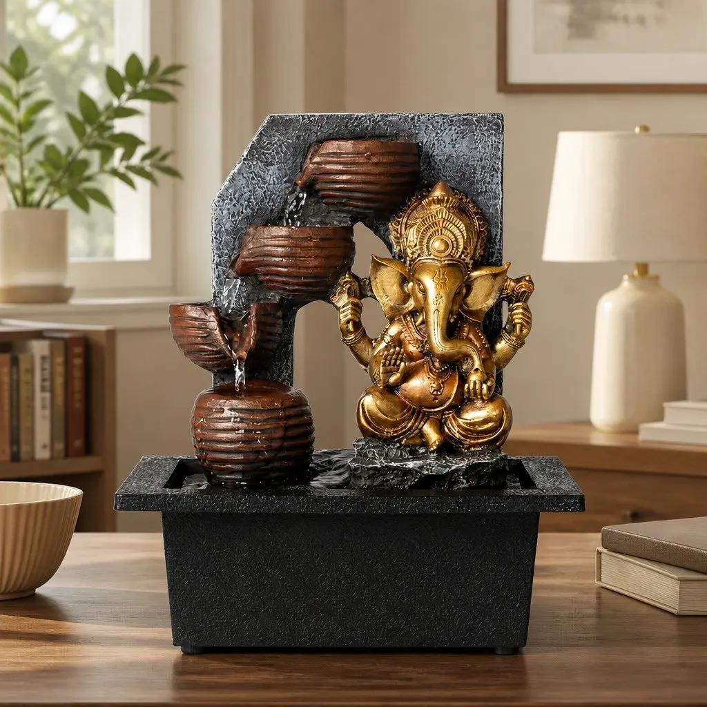 Desktop Fountain for Office or Home Use Compact Size with LED Lighting