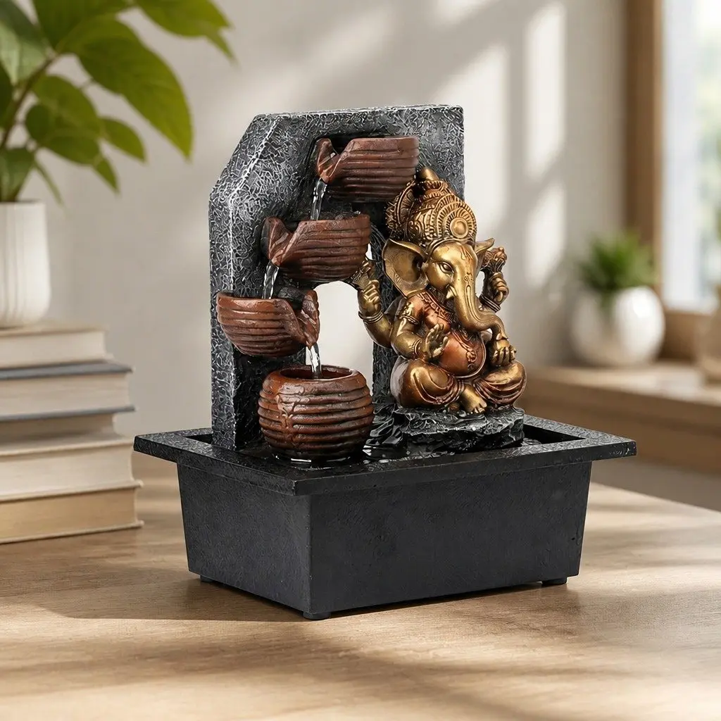 Desktop Fountain for Office or Home Use Compact Size with LED Lighting