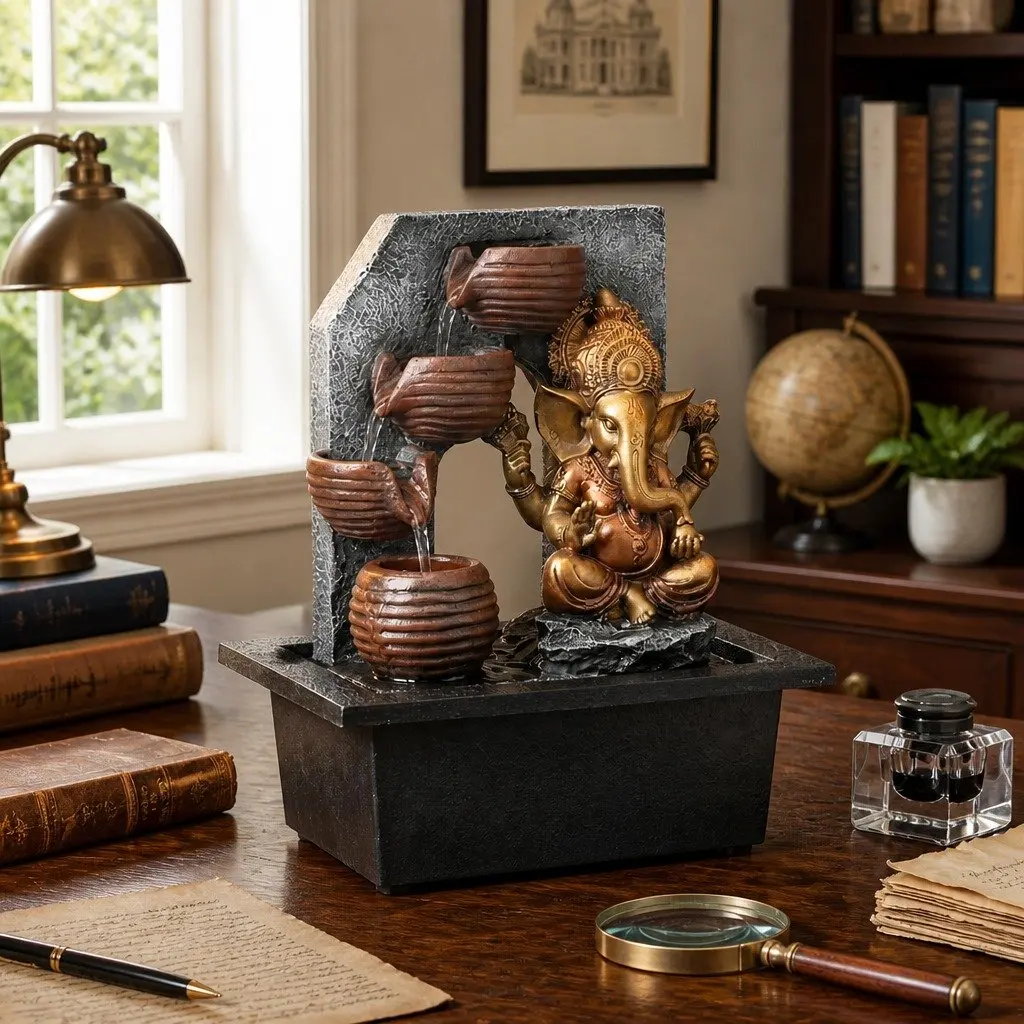 Desktop Fountain for Office or Home Use Compact Size with LED Lighting