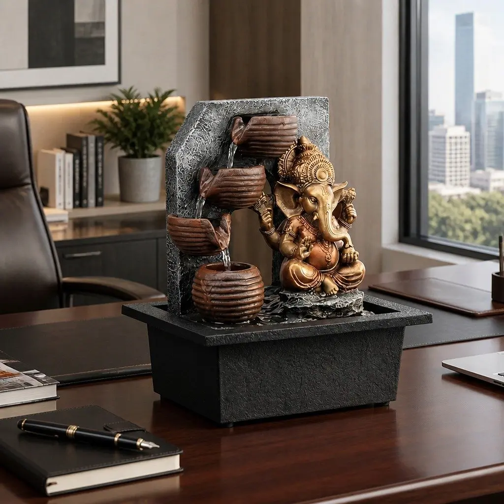 Desktop Fountain for Office or Home Use Compact Size with LED Lighting