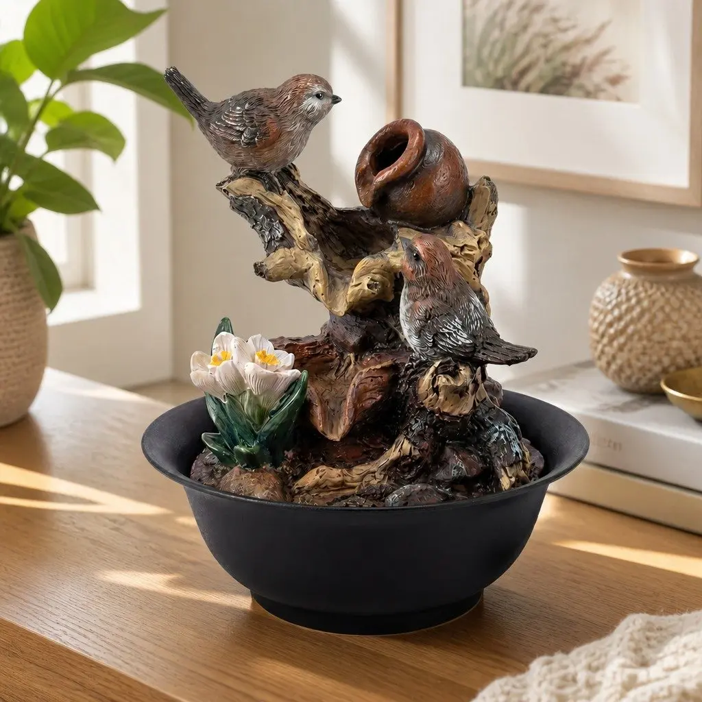 Tabletop Water Fountain Indoor Use 21cm x 21cm x 26.5cm