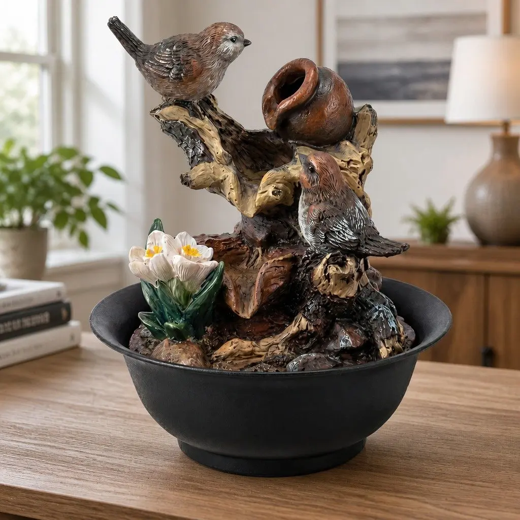 Tabletop Water Fountain Indoor Use 21cm x 21cm x 26.5cm