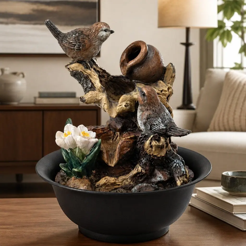 Tabletop Water Fountain Indoor Use 21cm x 21cm x 26.5cm