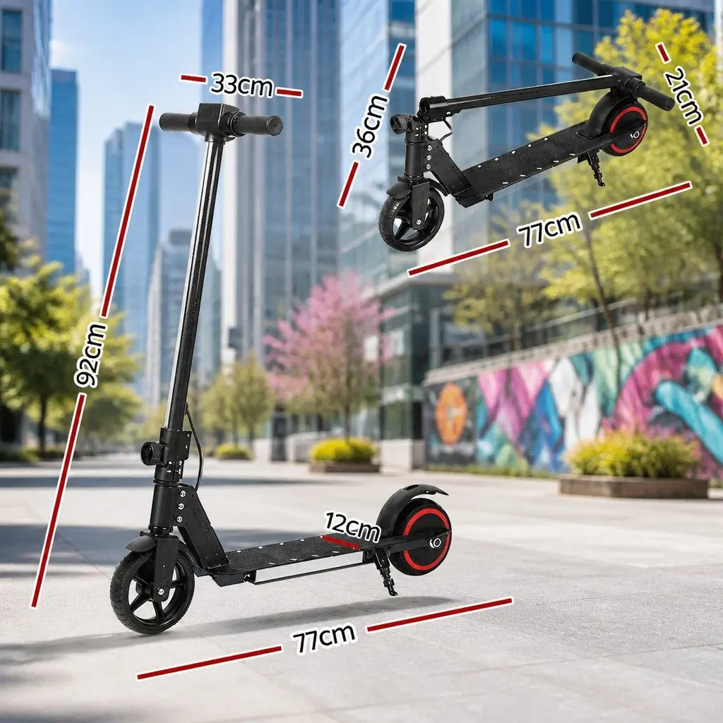 Electric Scooter 130W 16KM/H LED Display Foldable Portable Commuter Rider Black
