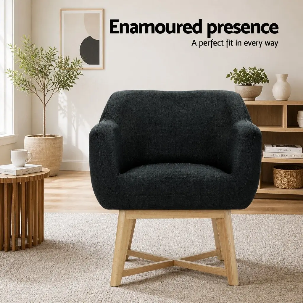 Armchair for Reading or Relaxation Charcoal 67cm W x 70cm D x 82cm H