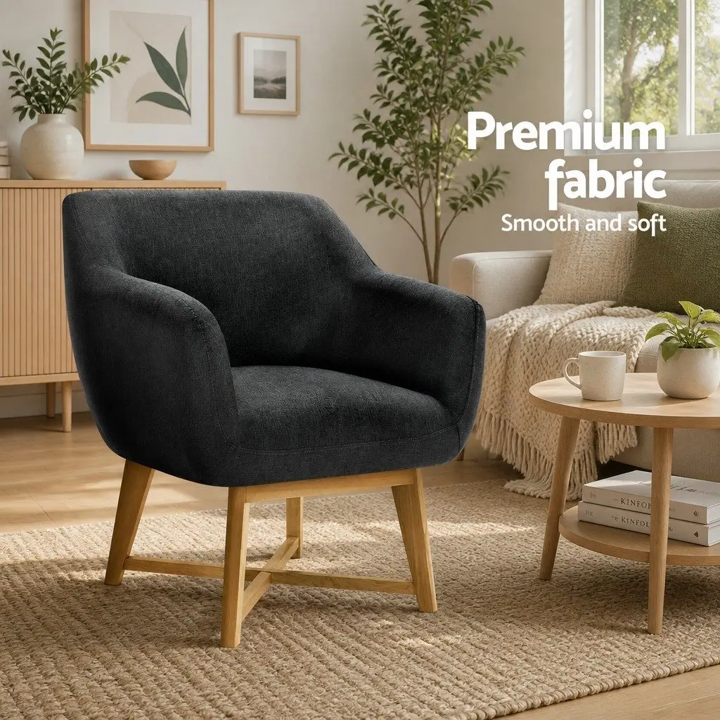 Armchair for Reading or Relaxation Charcoal 67cm W x 70cm D x 82cm H