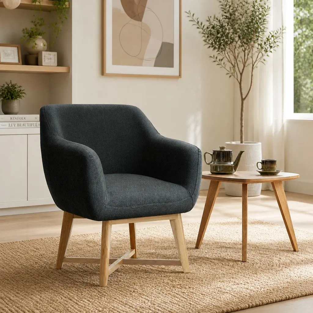Armchair for Reading or Relaxation Charcoal 67cm W x 70cm D x 82cm H