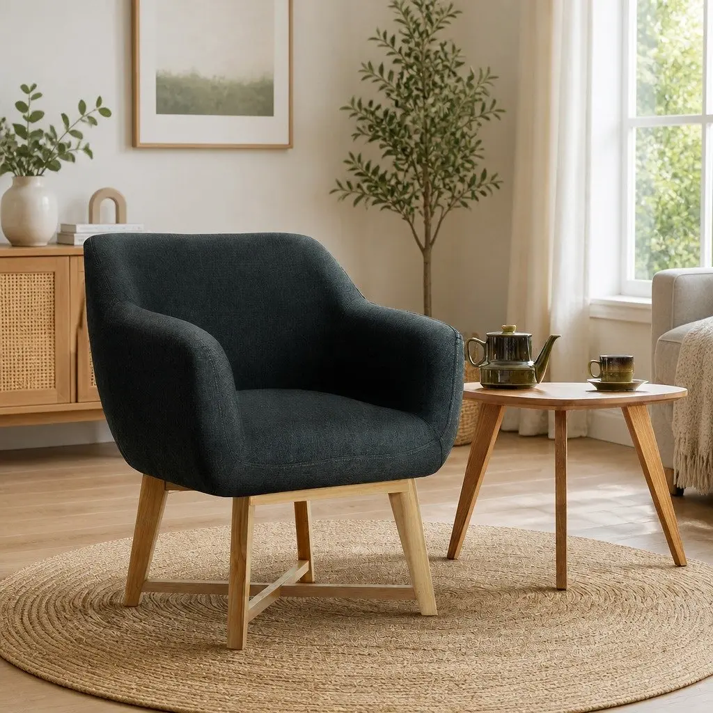 Armchair for Reading or Relaxation Charcoal 67cm W x 70cm D x 82cm H