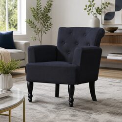 Black Wingback Armchair with Dimensions 75 x 70 x 79cm