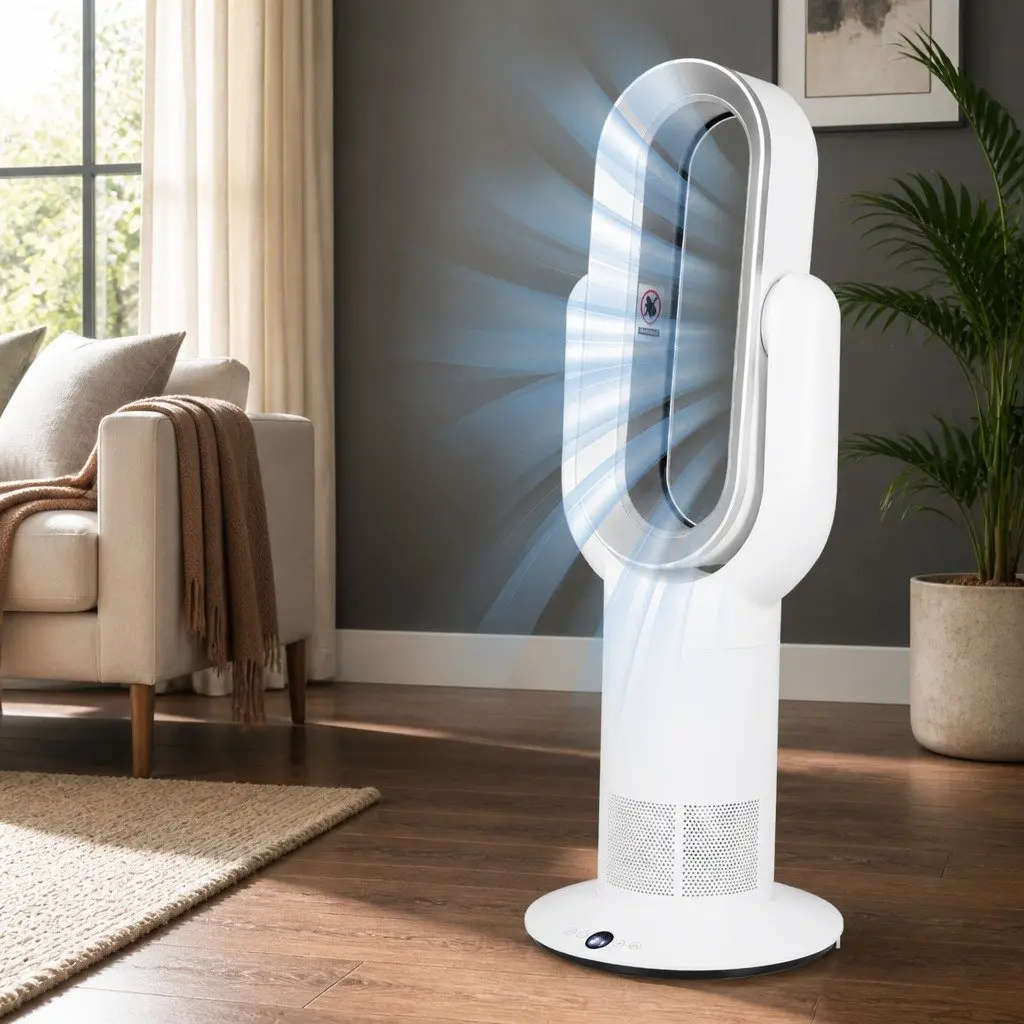 Bladeless Tower Fan for Home Office 35W Portable Quiet Remote Control