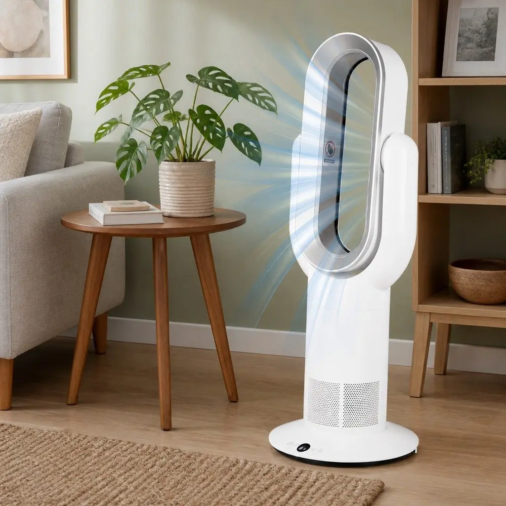 Bladeless Tower Fan for Home Office 35W Portable Quiet Remote Control