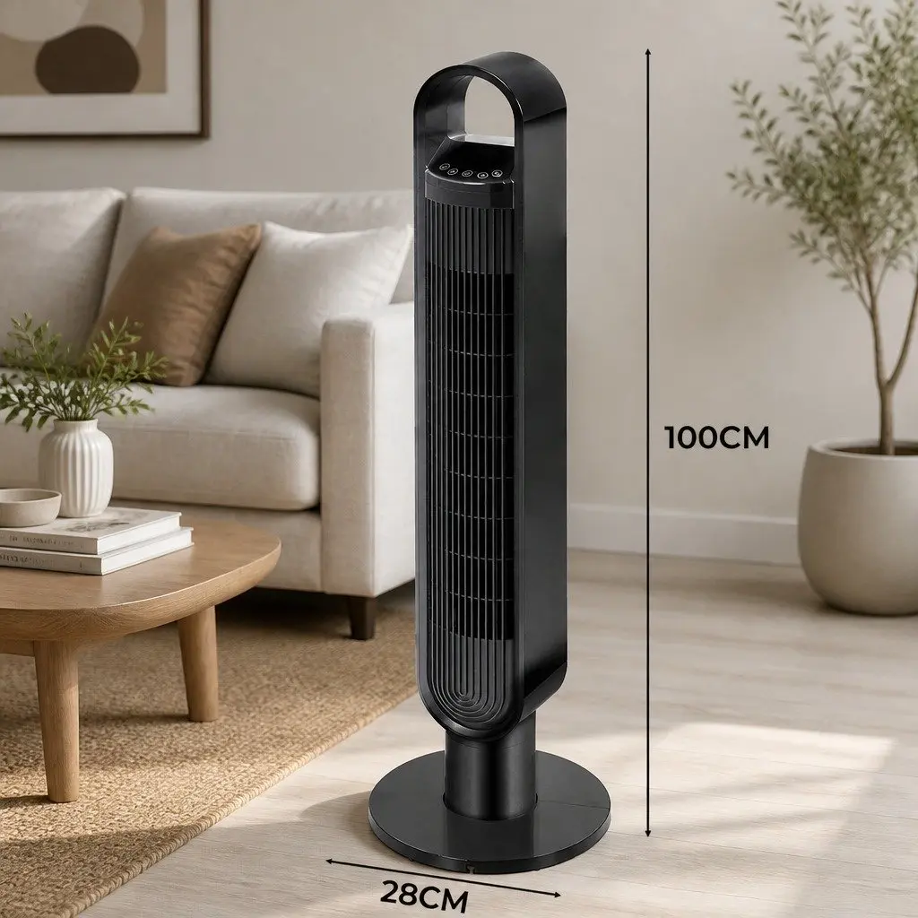Bladeless Tower Fan for Room 100cm Black