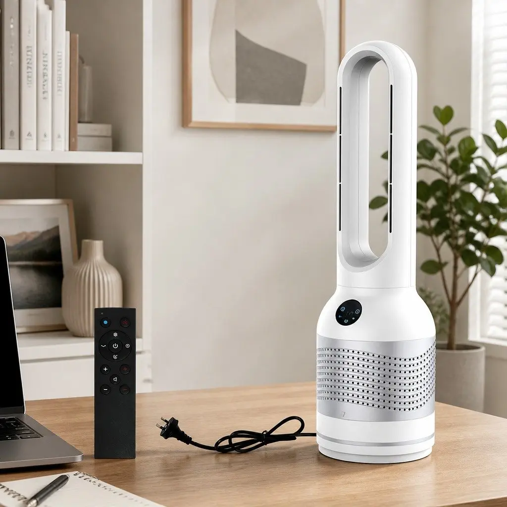 Bladeless Fan Cooler Heater Air Purifier for Indoor Use 22cm x 22cm x 78cm
