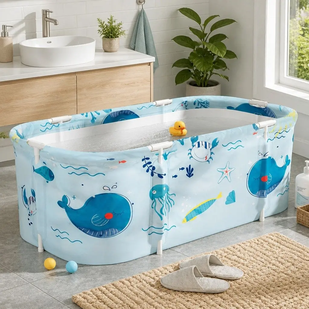 Foldable Bathtub Indoor Outdoor Portable Spa Bucket 134x65cm