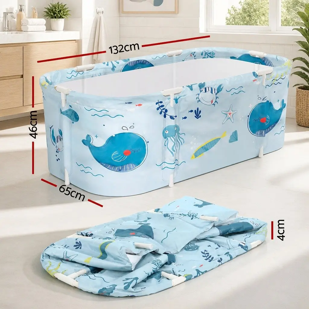 Foldable Bathtub Indoor Outdoor Portable Spa Bucket 134x65cm