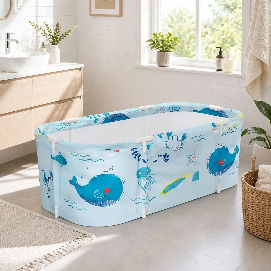 Foldable Bathtub Indoor Outdoor Portable Spa Bucket 134x65cm